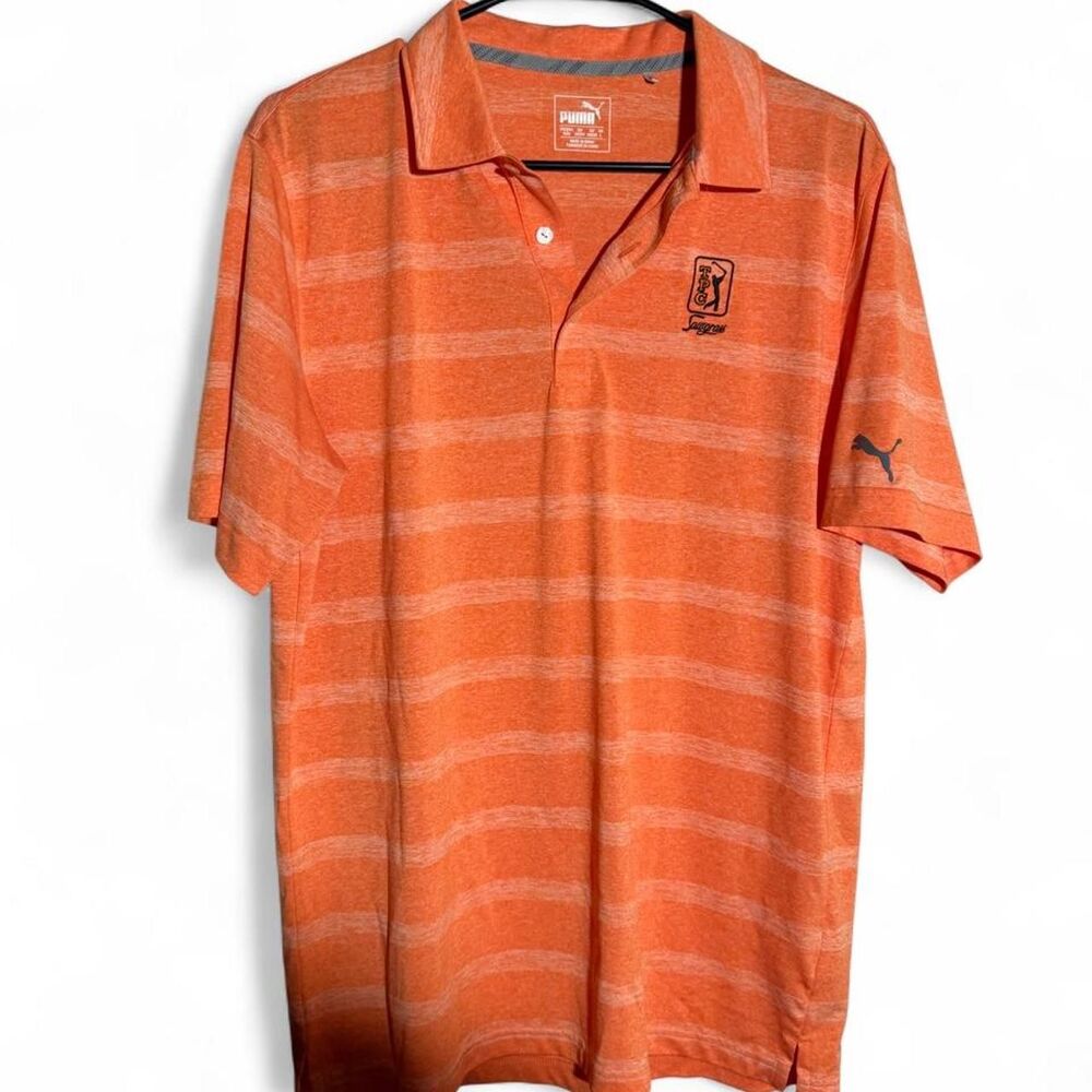 Puma Men's Orange Polo Golf Shirt - Large Like new